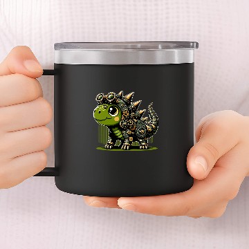 Discover Dinosaurs Robots Robotics Engineering Technology Programmer Zip 14oz Stainless Steel Tumblers