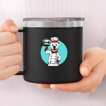 Discover West Highland White Terrier Chef Funny Dog Cooking 14oz Stainless Steel Tumblers