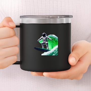 Discover Wave Surfer Astronaut Zip 14oz Stainless Steel Tumblers