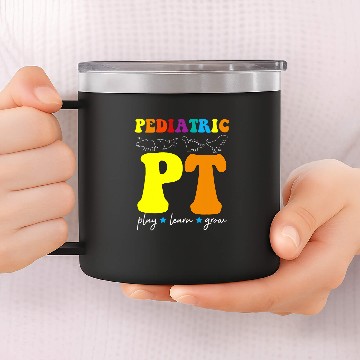 Discover Cute Therapy Rainbow Pediatric Physical Therapist Zip 14oz Stainless Steel Tumblers