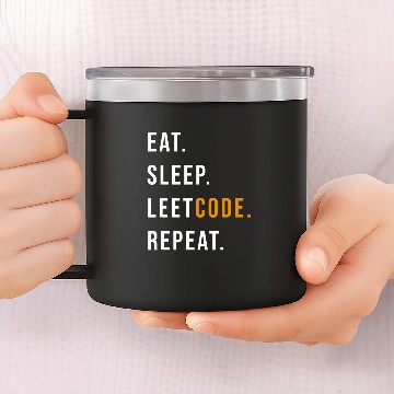 Discover Eat Sleep Leetcode repeat Funny programmer 14oz Stainless Steel Tumblers