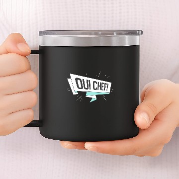Discover Oui Chef Restaurant Kitchen Assistant 14oz Stainless Steel Tumblers