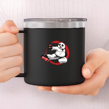 Discover Karate Panda Bear Lover Karateka Trainee Instructor 14oz Stainless Steel Tumblers