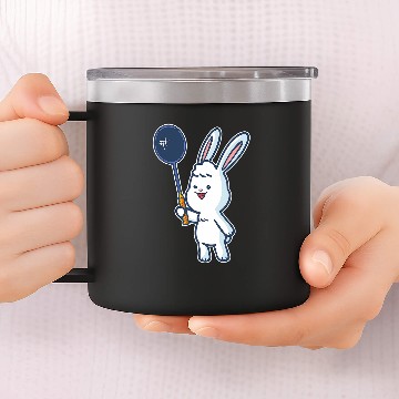 Discover Badminton and shuttlecock player rabbit Baseball Tees 14oz Stainless Steel Tumblers