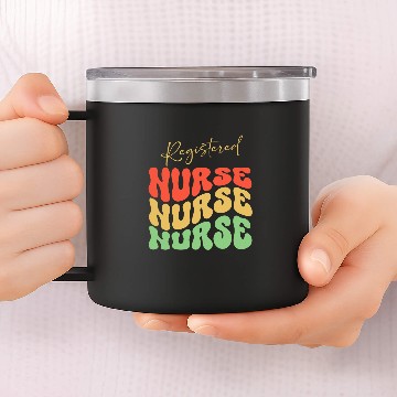 Discover Registered nurses Retro Groovy RN Nursing Student Baseball Tees 14oz Stainless Steel Tumblers