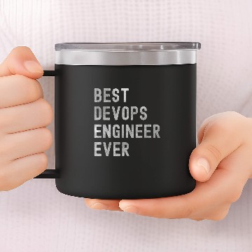 Discover bests DevOps Engineer Ever funny computer science coding dev 14oz Stainless Steel Tumblers