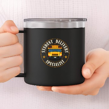 Discover Funny Student Delivery School Bus Driver 2 14oz Stainless Steel Tumblers