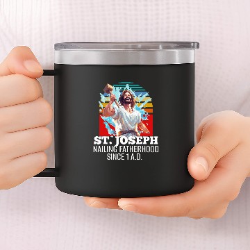 Discover Funny Saint Joseph Catholic Father And Worker 3 14oz Stainless Steel Tumblers