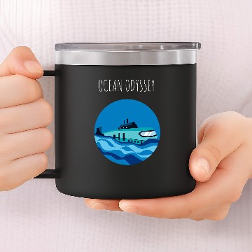 Discover Ocean Odyssey Cool Retro Submarines Designs Present 14oz Stainless Steel Tumblers
