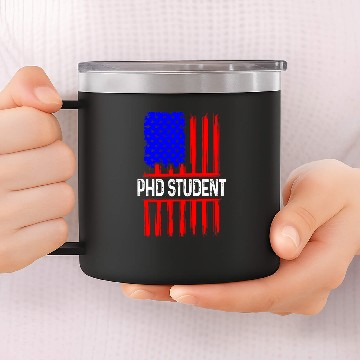 Discover PhD Student Dissertation Doctorate Graduation 45 Baseball Tees 14oz Stainless Steel Tumblers