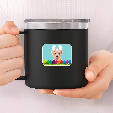 Discover Norfolk Terrier w Bunny Ears 14oz Stainless Steel Tumblers