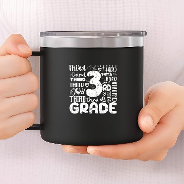 Discover Tie Dye 3rd Grade Typography Team Third Grade Teacher 14oz Stainless Steel Tumblers