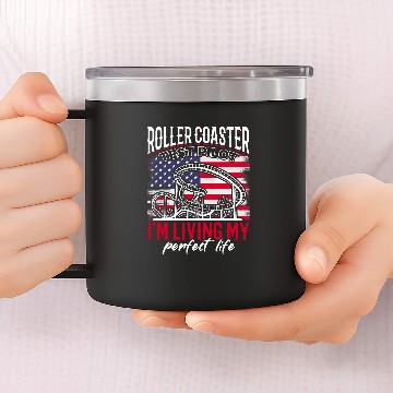 Discover Roller Coaster Test Pilot vintages USA Flagg Amusement Park Baseball Tees 14oz Stainless Steel Tumblers