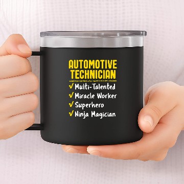Discover Automotive Technician Miracle Worker Ninja Funny Office Gift Zip 14oz Stainless Steel Tumblers