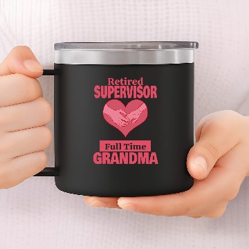 Discover Retired Supervisor Grandma Retirement Baseball Tees 14oz Stainless Steel Tumblers