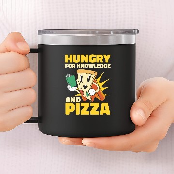 Discover Book Lover Student Reading Learning Studying Pizza 14oz Stainless Steel Tumblers