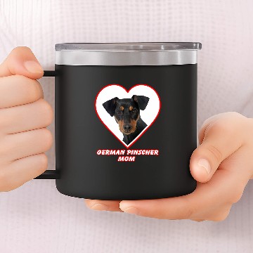 Discover German Pinscher Dog Mom 14oz Stainless Steel Tumblers