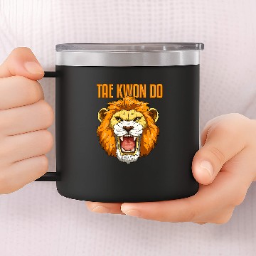 Discover Angry Taekwondo Lion 14oz Stainless Steel Tumblers