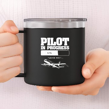 Discover Pilot In Progress Flight Aviation Future Copilot Baseball Tees 14oz Stainless Steel Tumblers