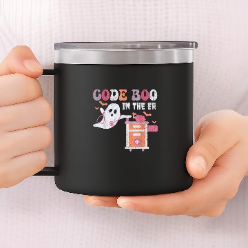 Discover ghosts Code Boo In The ER Respiratory Therapist Halloween 14oz Stainless Steel Tumblers