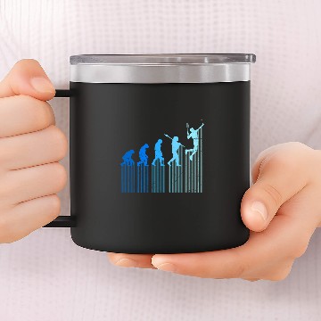 Discover badminton player evolution monkey Badminton 14oz Stainless Steel Tumblers