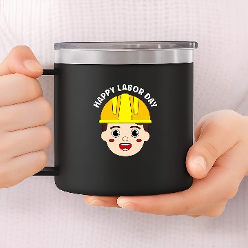Discover Happy Labor Day School Boy Worker Baseball Tees 14oz Stainless Steel Tumblers