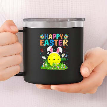 Discover Happy Easter Bunny Egg Funny Pickleball Easter Sunday 14oz Stainless Steel Tumblers
