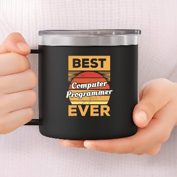 Discover Retro Computer Programmer Ever Programming Coding 14oz Stainless Steel Tumblers
