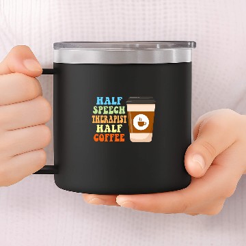Discover Groovy Half Speech Therapist Half Coffee SLP Retro 14oz Stainless Steel Tumblers