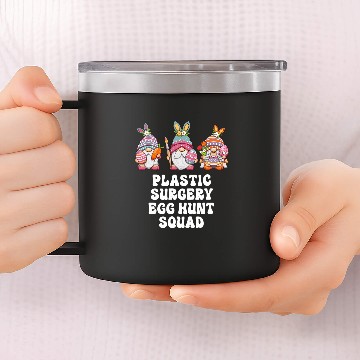 Discover Plastic Surgery nurses Easter Gnomes 14oz Stainless Steel Tumblers