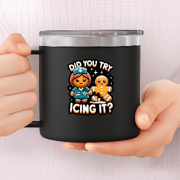 Discover School nurses Christmas Gingerbread Did You Try Icing it 14oz Stainless Steel Tumblers