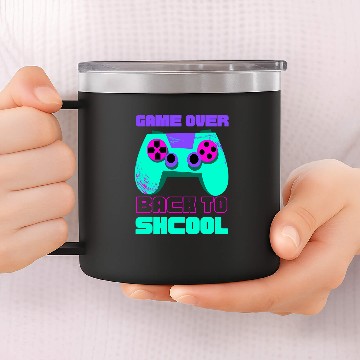 Discover Game over back to school for boys Teacher Student Controller 14oz Stainless Steel Tumblers