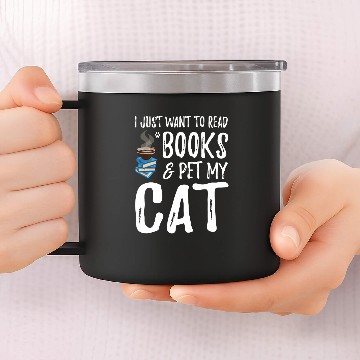 Discover Cat Lover Book Funny Cat Mom Gift 14oz Stainless Steel Tumblers