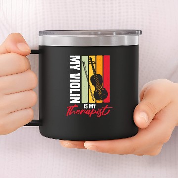 Discover My Violin is My Therapist Violin Player 14oz Stainless Steel Tumblers