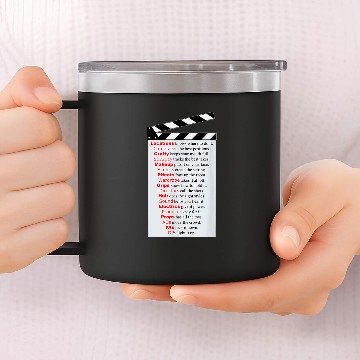 Discover Movie Fan Film Clapper Dont Cut Location Camera Scripts 14oz Stainless Steel Tumblers