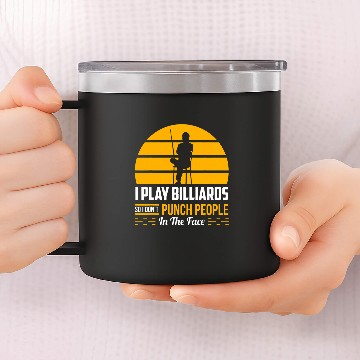 Discover Billiard Gift Funny Pool Player Shark Sarcastic Humor Gift Zip 14oz Stainless Steel Tumblers