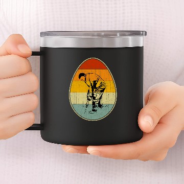 Discover Retro Easter Egg Graphic Cool Easter Day Construction Worker 14oz Stainless Steel Tumblers