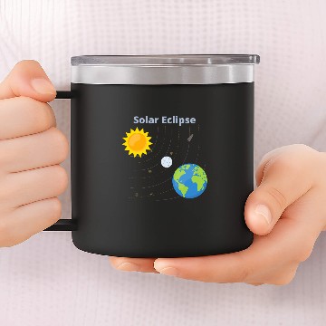 Discover Science Teacher Solar Eclipse 2024 solar eclipse diagram 14oz Stainless Steel Tumblers