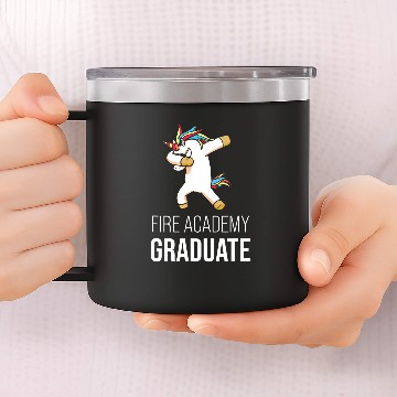 Discover Academy Student Unicorns Fireman Graduation 14oz Stainless Steel Tumblers