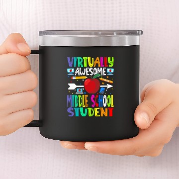 Discover Virtually Awesome Middle School Student Back To School Zip 14oz Stainless Steel Tumblers