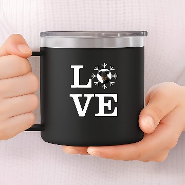 Discover Love Snowflake Dog German Pinscher 14oz Stainless Steel Tumblers