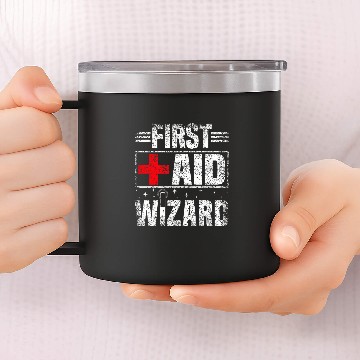 Discover First Aid Wizard Nursing Job nurses nursess School 14oz Stainless Steel Tumblers