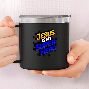 Discover Jesus Is My Superhero Comic Book Christian Baseball Tees 14oz Stainless Steel Tumblers