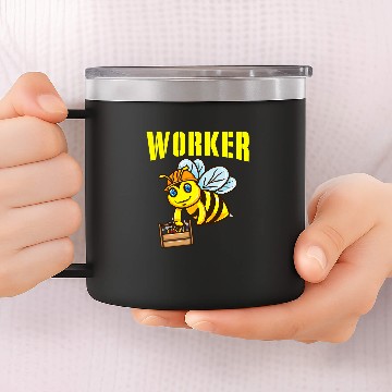 Discover Worker Bee for Bee Lover Beekeeper 14oz Stainless Steel Tumblers
