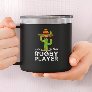 Discover Fun Hilarious Funny Rugby Player 14oz Stainless Steel Tumblers