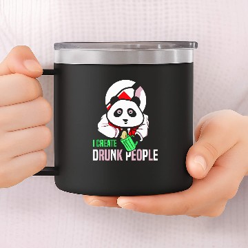 Discover I Create Drunk People Panda Waiter Bartender Bartending Zip 14oz Stainless Steel Tumblers