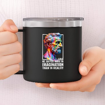 Discover Seneca Quote Stoicism Student Modern Stoic Philosopher Zip 14oz Stainless Steel Tumblers