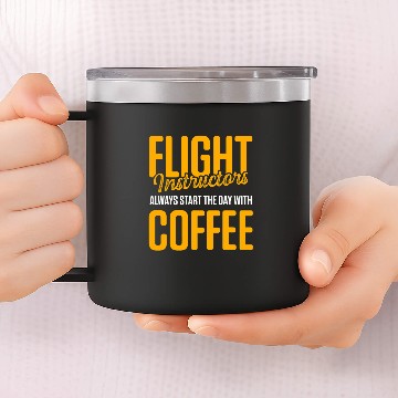 Discover Flight Instructor Pilot Aviation Trainer 51 Zip 14oz Stainless Steel Tumblers