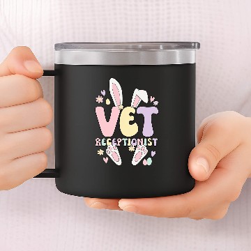 Discover Vet Receptionist Easter Bunny Veterinary Receptionist 14oz Stainless Steel Tumblers