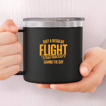 Discover Flight Instructor Pilot Aviation Trainer 50 Zip 14oz Stainless Steel Tumblers